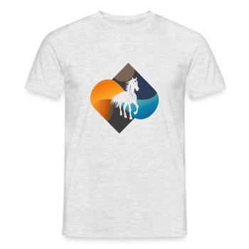 Cheval Tête de cheval Sports équestres - T-shirt homme - gris chiné - Devant - AI Model Male 178 dark (178cm)