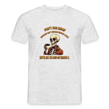 Café sec - T-shirt homme - gris chiné - Devant - AI Model Male 178 dark (178cm)
