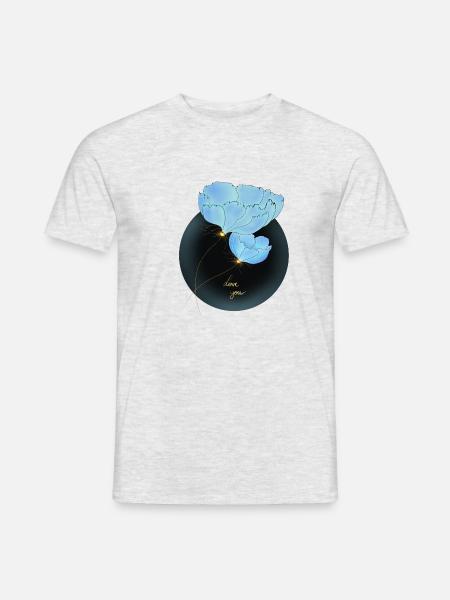 love you - Männer T-Shirt - Grau meliert