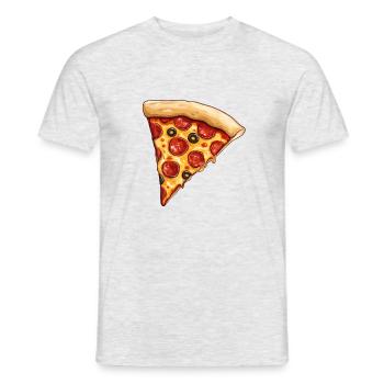 Pizza - T-shirt homme - gris chiné - Devant - AI Model Male 178 dark (178cm)