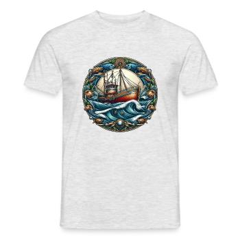 Fischkutter - Männer T-Shirt - Grau meliert - Vorne - AI Model Male 178 dark (178cm)