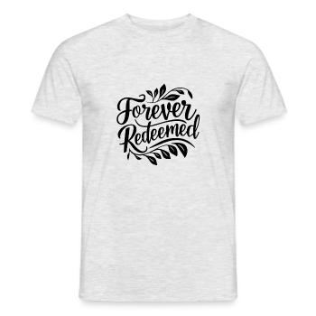 Für immer errettet - Männer T-Shirt - Grau meliert - Vorne - AI Model Male 178 dark (178cm)