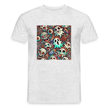 Fête fantôme - T-shirt homme - gris chiné - Devant - AI Model Male 178 dark (178cm)