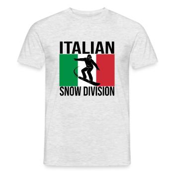 Italian Snow Division Snowboard Tee - Männer T-Shirt - Grau meliert - Vorne - AI Model Male 178 dark (178cm)