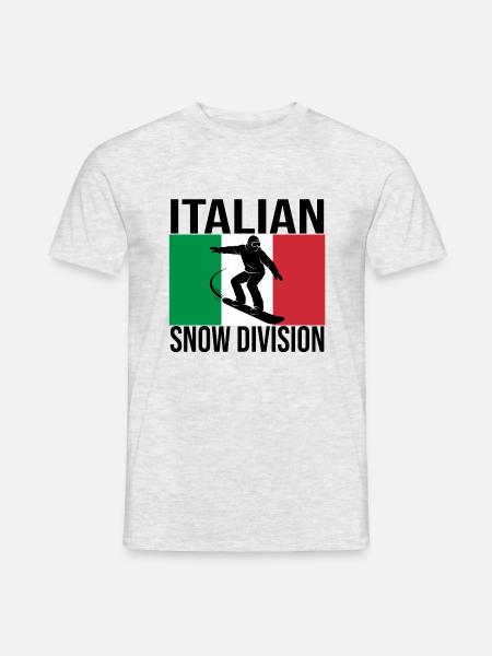 Italian Snow Division Snowboard Tee - Men's T-Shirt - heather grey