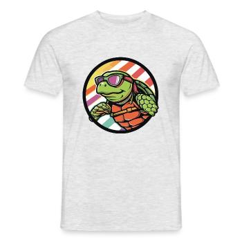 Tortue Bande Dessinée Cool - T-shirt homme - gris chiné - Devant - AI Model Male 178 dark (178cm)