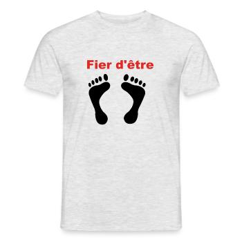 Fier d'être pied-noir - T-shirt homme - gris chiné - Devant - AI Model Male 178 dark (178cm)