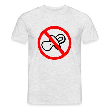 no Schnuller - Männer T-Shirt - Grau meliert - Vorne - AI Model Male 178 dark (178cm)