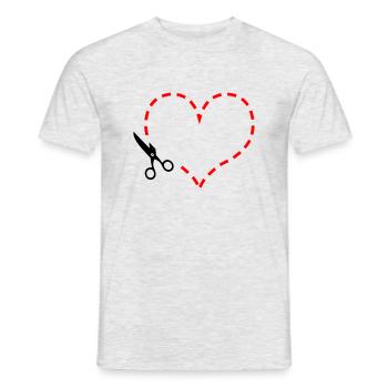 Herz - Männer T-Shirt - Grau meliert - Vorne - AI Model Male 178 dark (178cm)
