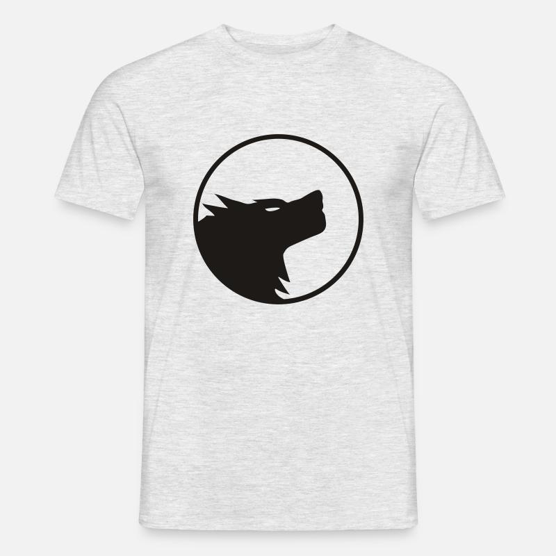 Wolf - Männer T-Shirt - Grau meliert