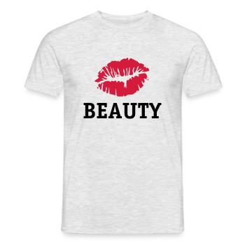 Beauty Kiss - Männer T-Shirt - Grau meliert - Vorne - AI Model Male 178 dark (178cm)