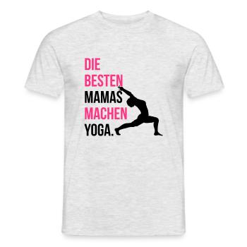 Die besten Mamas machen Yoga - Männer T-Shirt - Grau meliert - Vorne - AI Model Male 178 dark (178cm)