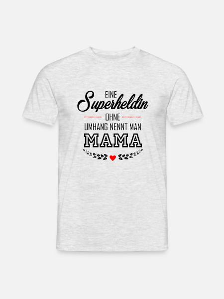 SUPERHELDIN MAMA - Männer T-Shirt - Grau meliert