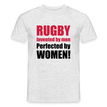 women_02 - Men's T-Shirt - heather grey - Front - AI Model Male 178 dark (178cm)