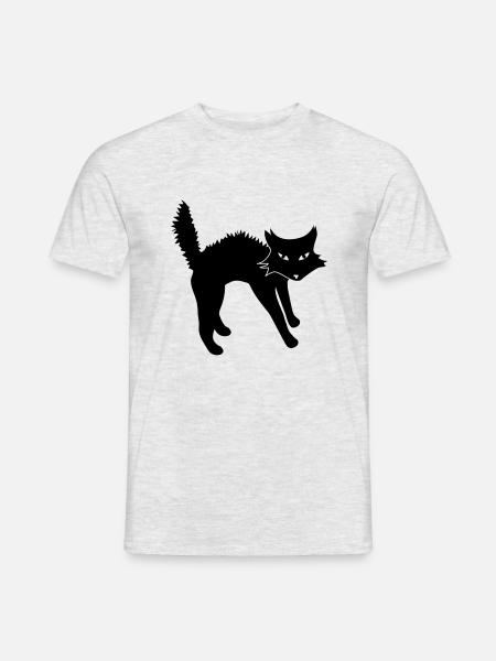 Angry Cat - Männer T-Shirt - Grau meliert