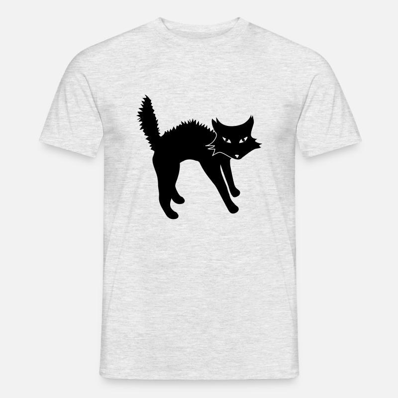 Angry Cat - Männer T-Shirt - Grau meliert