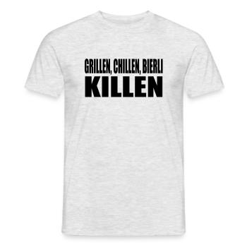 barbecue froid kill Bierli - T-shirt homme - gris chiné - Devant - AI Model Male 178 dark (178cm)