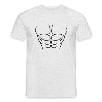 body__f1 - Männer T-Shirt - Grau meliert - Vorne - AI Model Male 178 dark (178cm)