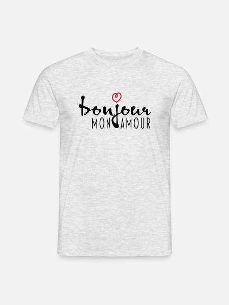 BONJOUR MON AMOUR - T-shirt homme - gris chiné