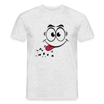 Gesicht Zunge 1 - Männer T-Shirt - Grau meliert - Vorne - AI Model Male 178 dark (178cm)