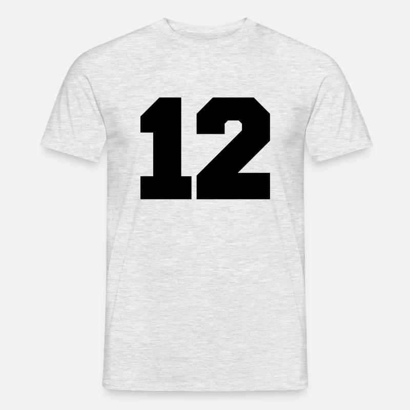 12 - Männer T-Shirt - Grau meliert