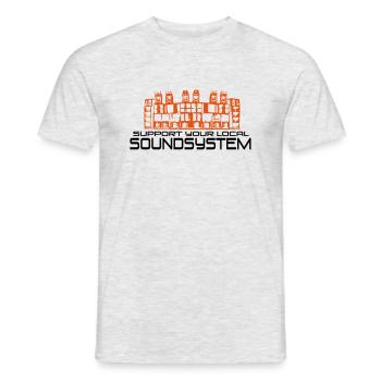 support your local soundsystem - Men's T-Shirt - heather grey - Front - AI Model Male 178 dark (178cm)