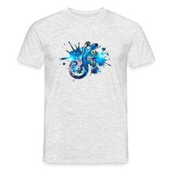 Space Gecko, Galaxy, Star, Surf, Lizard, Universe - Men's T-Shirt - heather grey - Front - AI Model Male 178 dark (178cm)