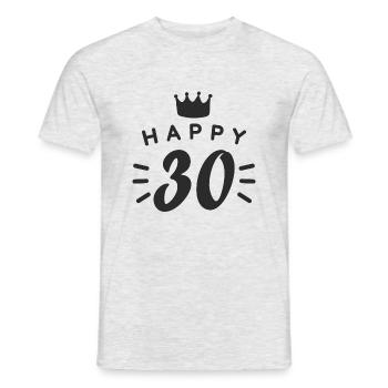 30 ans 30 ans Happy Birthday Sort - T-shirt homme - gris chiné - Devant - AI Model Male 178 dark (178cm)
