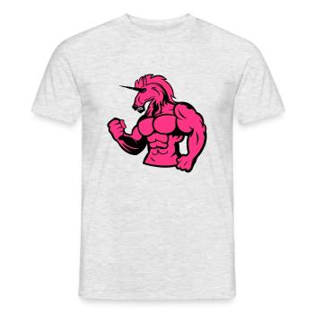 strong_unicorn_002 - Männer T-Shirt - Grau meliert - Vorne - AI Model Male 178 dark (178cm)
