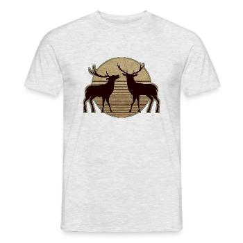 Hirsch - Männer T-Shirt - Grau meliert - Vorne - AI Model Male 178 dark (178cm)