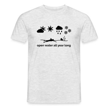 Open water all year long - Men's T-Shirt - heather grey - Front - AI Model Male 178 dark (178cm)