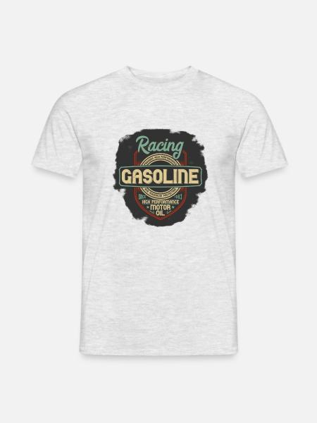 racing gasoline vintage - Männer T-Shirt - Grau meliert