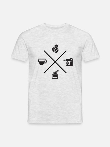 Barista Kaffee Espresso Cappuccino Kaffeemaschine - Männer T-Shirt - Grau meliert