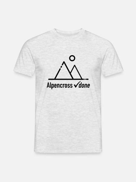 Alpencross - für Alpenüberquerer - Männer T-Shirt - Grau meliert