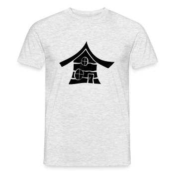 Design En bois chalet - T-shirt homme - gris chiné - Devant - AI Model Male 178 dark (178cm)