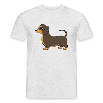 dachshund - Men's T-Shirt - heather grey - Front - AI Model Male 178 dark (178cm)