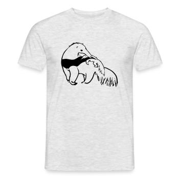 Anteater mother with baby - Men's T-Shirt - heather grey - Front - AI Model Male 178 dark (178cm)