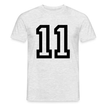 11 Collegestyle - Männer T-Shirt - Grau meliert - Vorne - AI Model Male 178 dark (178cm)