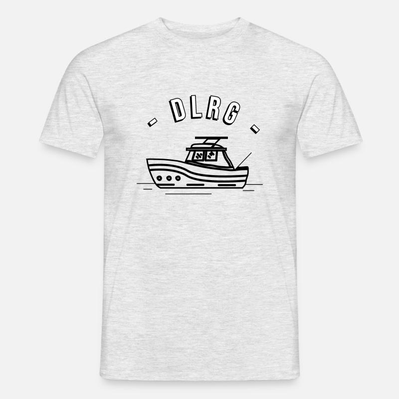 DLRG Motor Boot Seerettung - Männer T-Shirt - Grau meliert