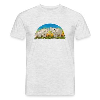 Éléphants - T-shirt homme - gris chiné - Devant - AI Model Male 178 dark (178cm)