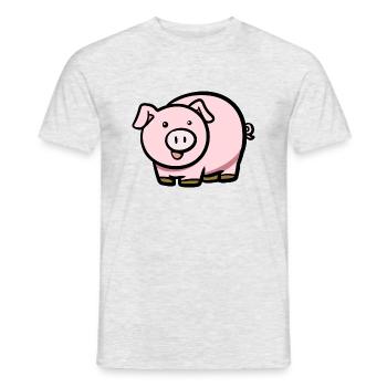 Pig / Pig - Men's T-Shirt - heather grey - Front - AI Model Male 178 dark (178cm)