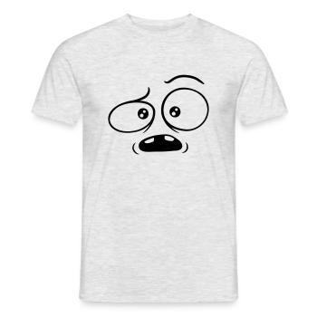 Confused skeptical comic face - Men's T-Shirt - heather grey - Front - AI Model Male 178 dark (178cm)