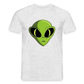 Alien Kopf - Männer T-Shirt - Grau meliert - Vorne - AI Model Male 178 dark (178cm)