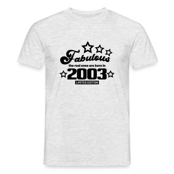 fabulous the real ones are born in 2003 - T-shirt homme - gris chiné - Devant - AI Model Male 178 dark (178cm)