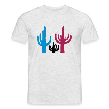Colorful 3 Cactus Desert - Men's T-Shirt - heather grey - Front - AI Model Male 178 dark (178cm)