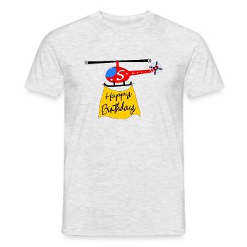Hubschrauber Happy Birthday 5 - Männer T-Shirt - Grau meliert - Vorne - AI Model Male 178 dark (178cm)