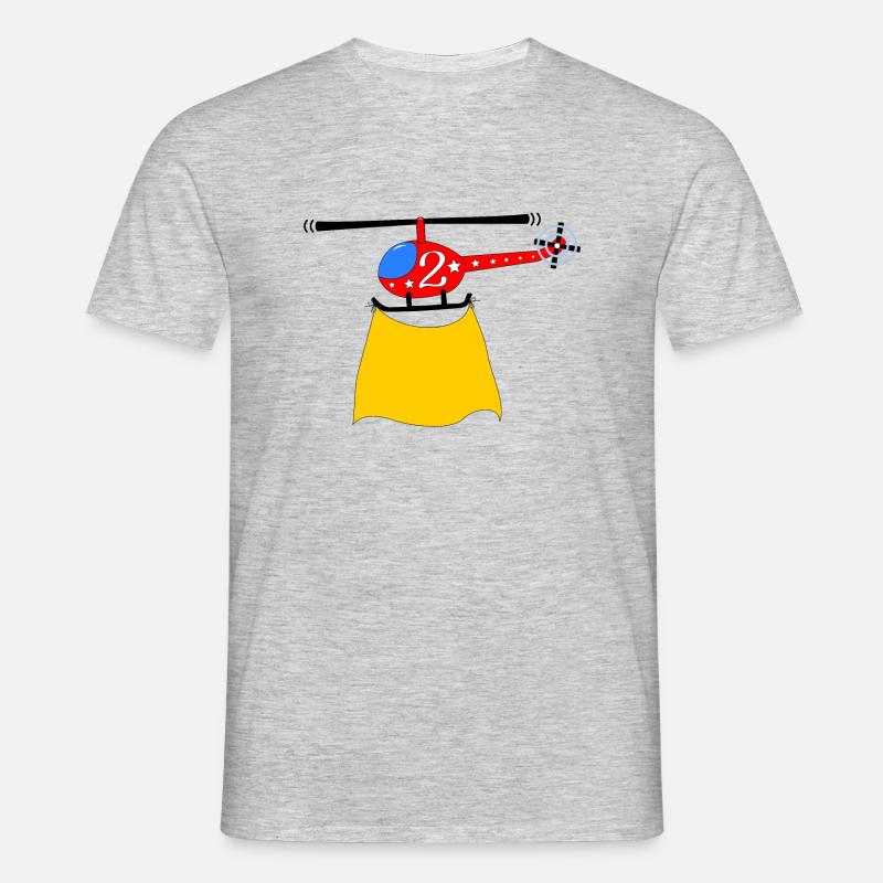 Helicopter Birthday 2 - Men's T-Shirt - heather grey