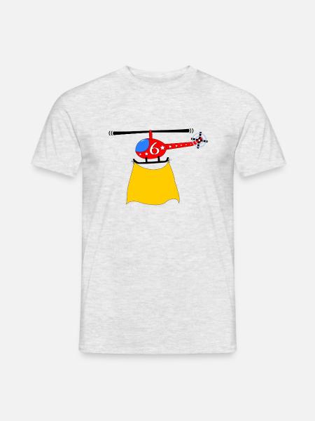 Helicopter Birthday 6 - Men's T-Shirt - heather grey