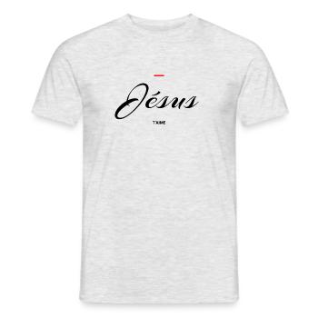 Jésus - T-shirt homme - gris chiné - Devant - AI Model Male 178 dark (178cm)