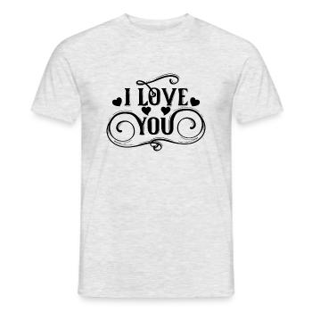 I love you - Men's T-Shirt - heather grey - Front - AI Model Male 178 dark (178cm)